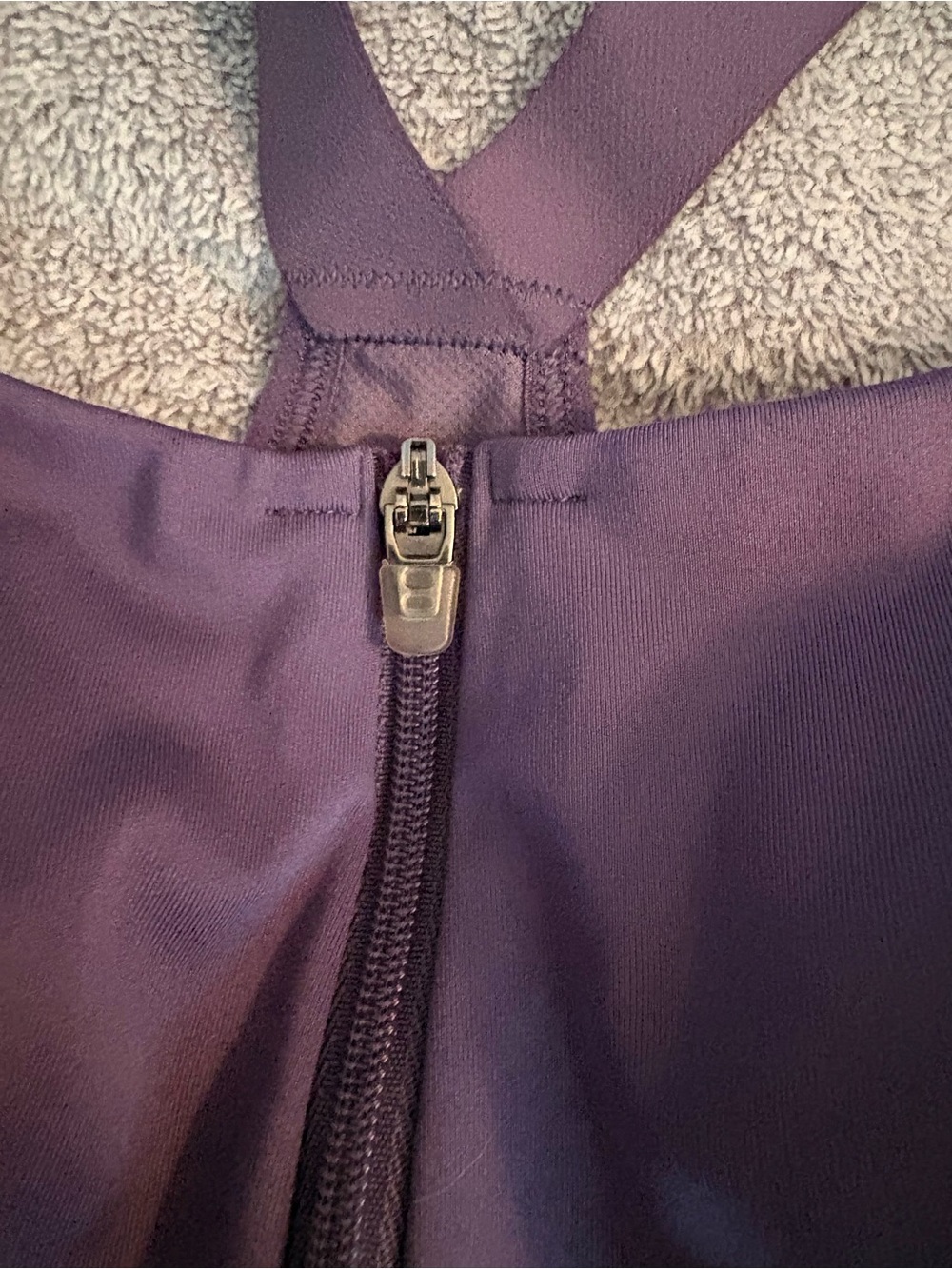 All In Motion Purple Sports Bra 36B Front Zipper Adjustable Straps Padded - Picture 5 of 9